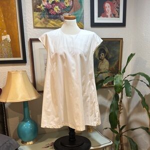 White Short Sleeve Babydoll Dress